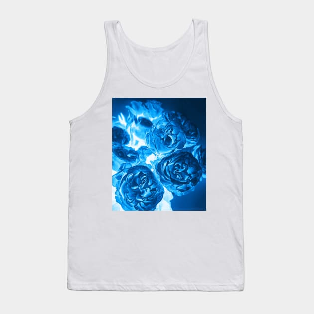 Cyanotype Photography Blue Roses Alternative Process Tank Top by PodDesignShop